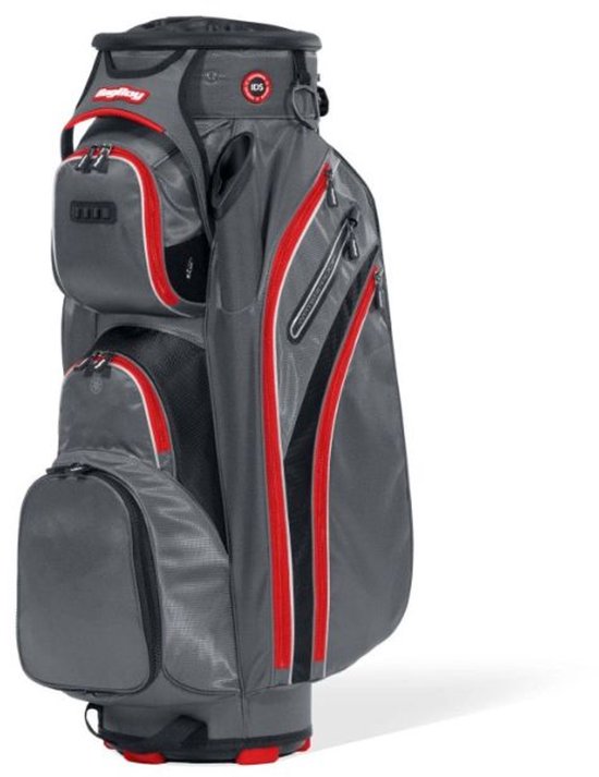 BagBoy Revolver XP Cartbag met Top Lock Charcoal Rood van Bagboy