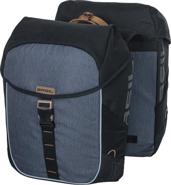 Basil Miles Dubbele fietstas - Zwart - 34 Liter van Basil