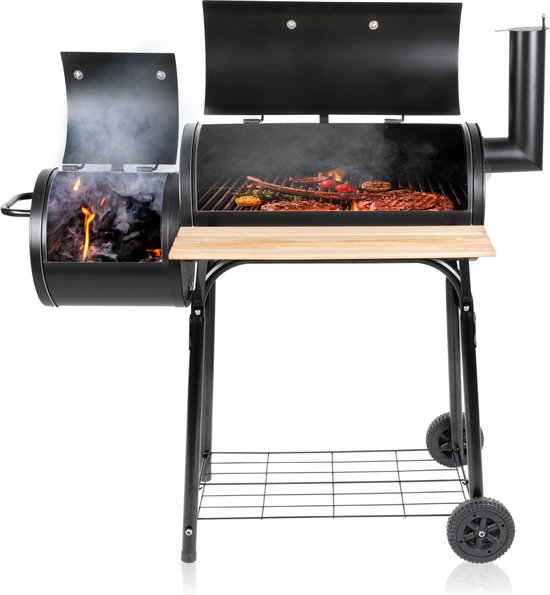 BBQ Collection 2-in-1 Smoker BBQ - Houtskool Barbeque - Buitenkeuken Barbecue - Grill en Smokerbarbecues - 104 x 58 x 114 cm van ProGarden