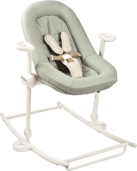 Béaba Sitter Relax Up & Down Plus - 4 Verstelbare Hoogtes - Tem 9 kg / 9 maanden - Inclusief Zitverkleiner - Seagrass - Wipstoel van Béaba