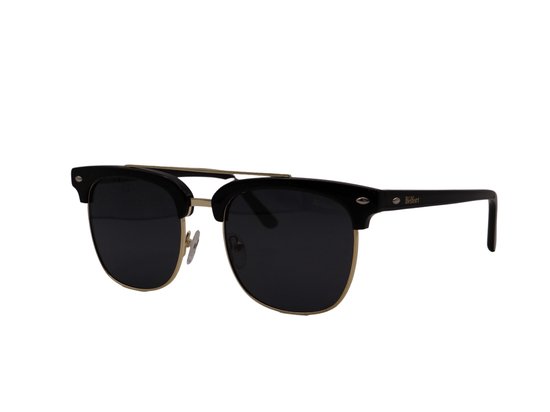 Bèlfort® Monarch Zonnebril Heren Rond - Gepolariseerd UV400 - Half Omrand Klassiek Design - Zwart - Normale Pasvorm - Vierkant / Ovaal Gezicht - Inclusief Luxe Opberg Case van Bèlfort