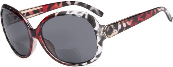 Bifocale zonnebril voor dames, leesbril met oversized zonnebrillen