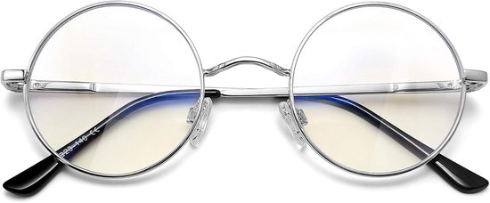 Blauw Licht Blokkerende Bril, Anti Blauw Licht Computer Gaming Scherm Brillen voor Dames Heren Transparant Ronde Zonnebril Blue Light Filter Glasses
