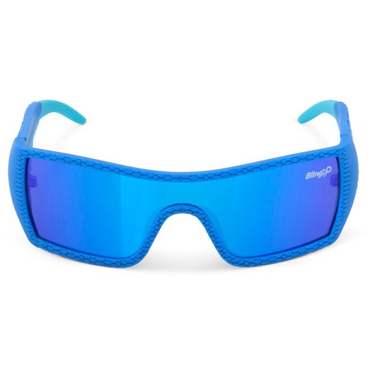 Bling2o ZONNEBRIL: SAND HARBOR BEACH - Sky Blue Stegosaur, siliconen, 100% UV bescherming, in doorzichtige bewaardoos, 3+ van Bling2o