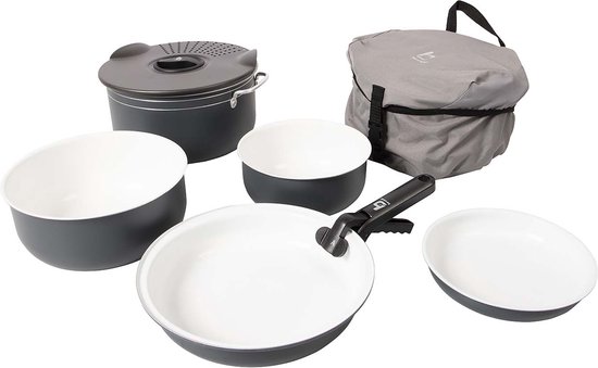 Bo-Camp - Pannenset - Camping - 7-Delig - Keramische coating - Aluminium van Bo-Camp