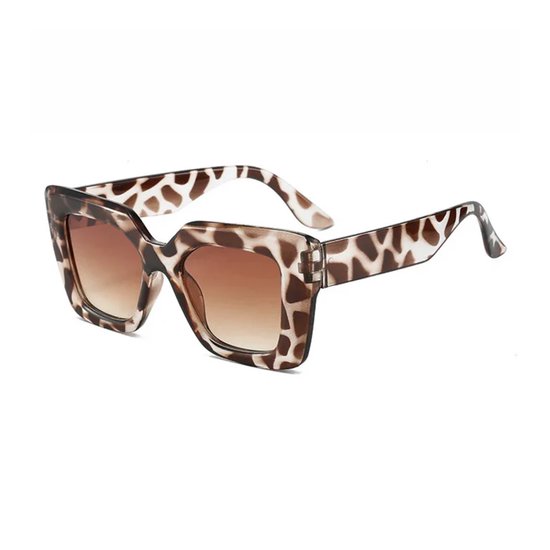 Bold Square Zonnebril - Luipaard - Bruin / Brown - Fashion Favorite van Merkloos