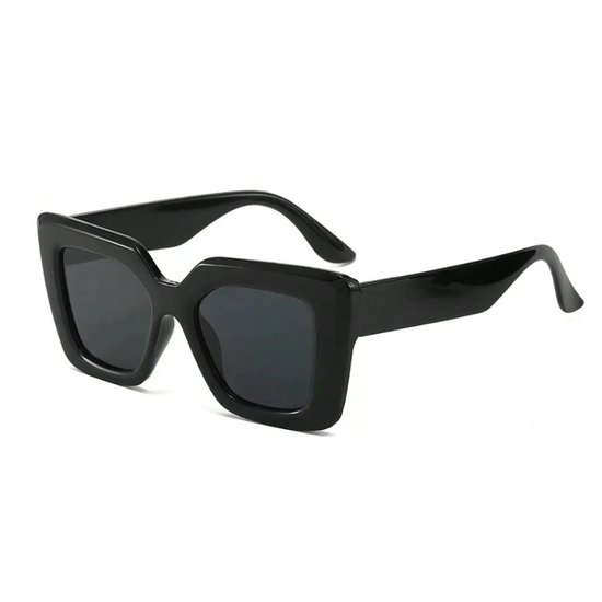 Bold Square Zonnebril - Zwart - Bold Black - Fashion Favorite van Merkloos