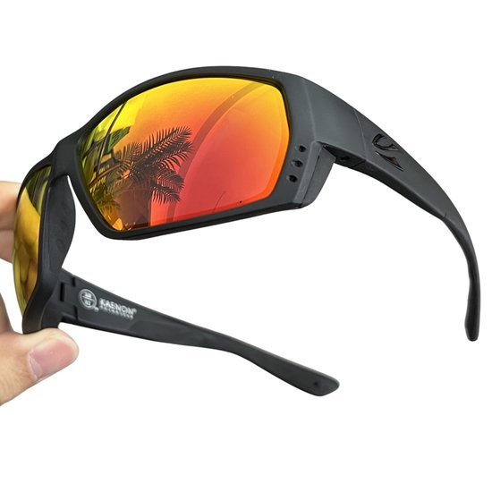 Bovista Polarizerende Zonnebril Voor Heren - Zonnenbrillen - Zonnenbril - Sun Glasses - Sunglasses - Techno Bril - Rave & Festival - Premium Quality - Rood van Bovista