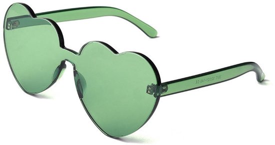 Bril hartjesvorm - Zonnebril - Carnaval - Verkleedkleding - Party glasses - Grappige/gekke bril - Groen - Jonyx van Jonyx