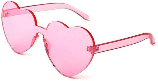 Bril hartjesvorm - Zonnebril - Carnaval - Verkleedkleding - Party glasses - Grappige/gekke bril - Roze - Jonyx