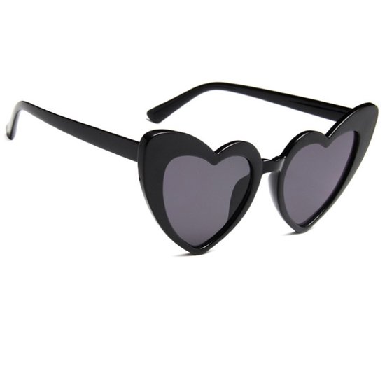Bril hartjesvorm - Zonnebril - Heart shaped sunglasses - Carnaval - Verkleedkleding - Party glasses - Feestbril - Grappige/gekke bril - Zwart - Jonyx van Merkloos