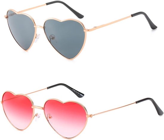 Bril Hartvormige Zonnebril, Frame Hartvorm Bril voor Hippie Fancy Dress Accessoire