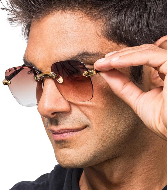 - Bril zonder montuur, unisex feestbril voor festivals | Randloze zonnebril voor dames en heren, festivalaccessoire voor de club, feestjes en zomerse outfits