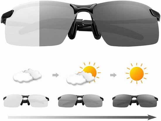 Bril,Mannen fotochromische bril mode verkleurde zonnebril Pilot fotochromic zonnebril
