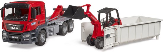 Bruder, miniatuurauto van de MAN Tgs Vrachtwagen met Container, Rood van BRUDER