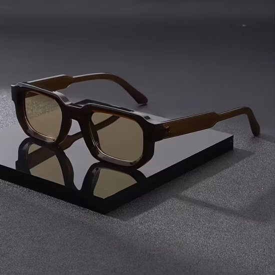 Bruin Transparant Zonnebril – Strak & Trendy Design – Comfortabel – Breed Frame van Kokosbril