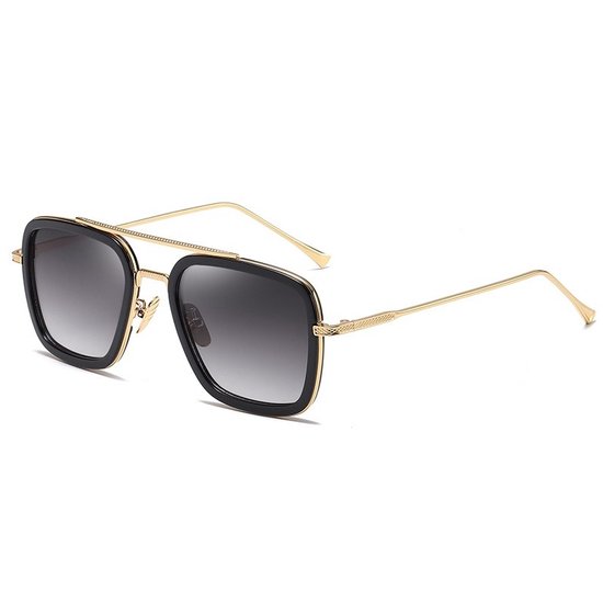 BUGOLINI® Hercules - Designer Zonnebril Voor Heren - Gepolariseerd - UV400 - Gold Black / Gradual Grey van BUGOLINI