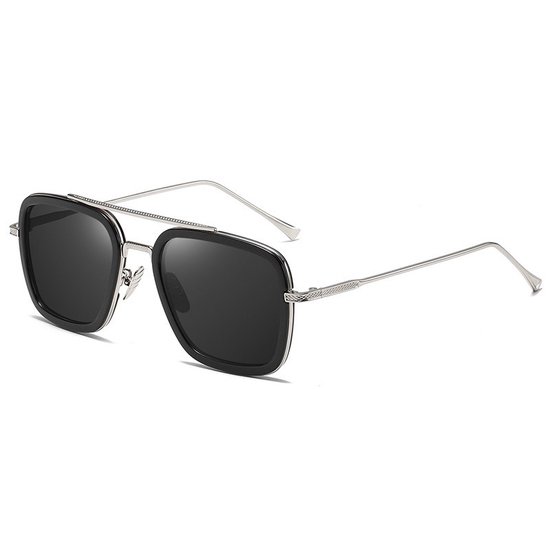 BUGOLINI® Hercules - Designer Zonnebril Voor Heren - Gepolariseerd - UV400 - Silvery Black van BUGOLINI
