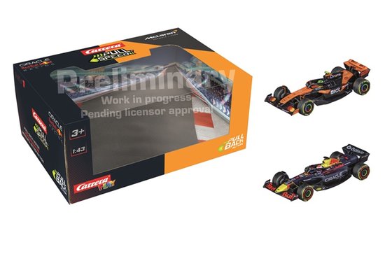 Carrera Speelgoedvoertuig - Formule 1 Set - Red Bull Racing Max Verstappen No.1 - McLaren Lando Norris No.4 Terugtrekauto van Carrera