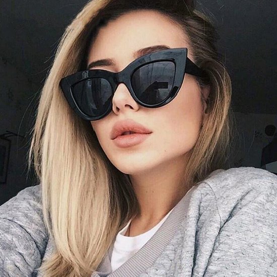Cat Eye Zonnebril - Cat Eye Sunglasses - Zwart van Cat