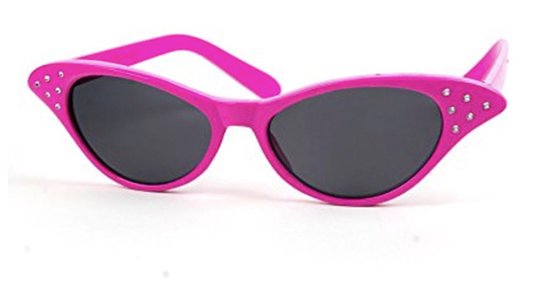 Cat Eye Zonnebril Rhinestones Hot Pink van Cat