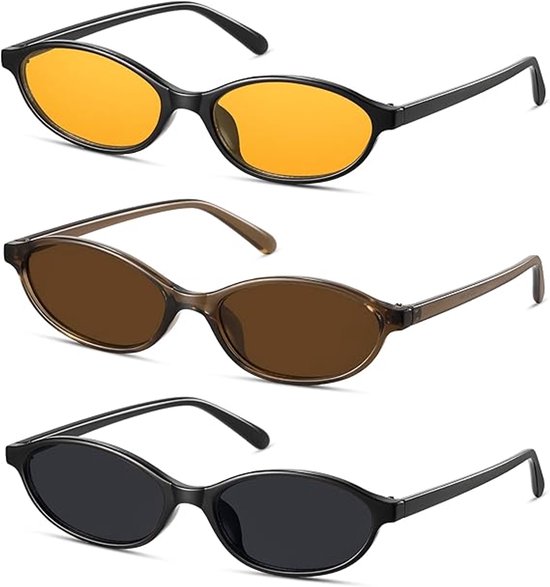Cat-eye zonnebril - veelzijdige retro ovale zonnebril - driedelige set