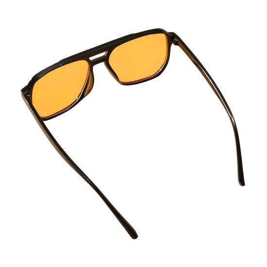 Chipa - Pilotenbril Oranje Glazen - Zwart Montuur – Aviator Zonnebril – Oranje Zonnebril - Perfect voor Koningsdag & Festivals – Unisex - Heren & Vrouwen - Koningsdag accessoires - Koningsdag Bril - Oranje Bril - Oranje Accessoires van Merkloos