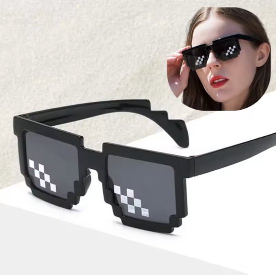 CHPN - Bit Pixel Deal With It Thug life - Zonnebril - Unisex - Zwart - Stijlvolle Zonnebril voor een Coole Look van Merkloos