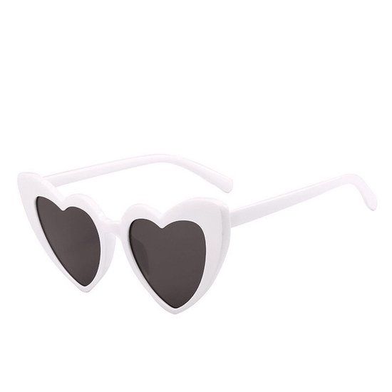 CHPN - Hartjes zonnebril - Zonnebril - Hippe zonnebril - festivalbril - Feestbril - Wit - Heartshaped - Hearthshaped sunglasses - Sunglasses van CHPN