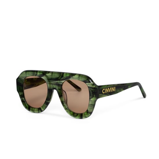 CINVINI - Aviator Zonnebril - Groen - Unisex - UV400 - Piloot van Merkloos