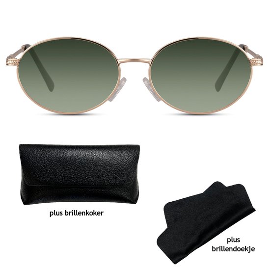 CL SunShades Sasha - Unisex Zonnebril - Geleverd in stevige Brillenkoker - Goudkleurig van CL SunShades