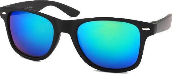 Classic Zonnebril Mat Zwart Groen Blauw Spiegel van CLA