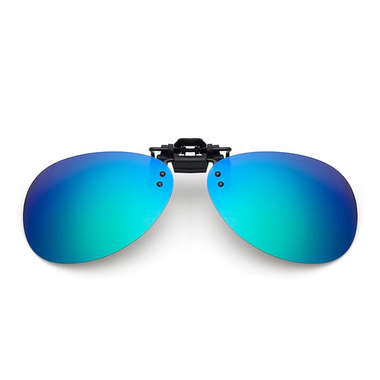 clip on voorzet zonnebril helblauw/groen Piloot van EasyClip