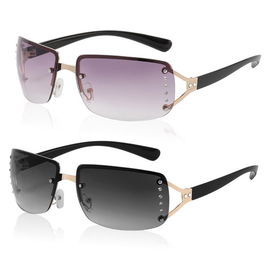 Cosensi- Zonnebril Dames - Randloos Design - Oversized - UV400 Bescherming - Anti-Glare - Mode voor Buiten - Zonnebrillen