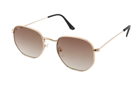 Croon Zonnebril Jimmy Unisex Cat. 3 Rechthoekig Goud/bruin van Croon