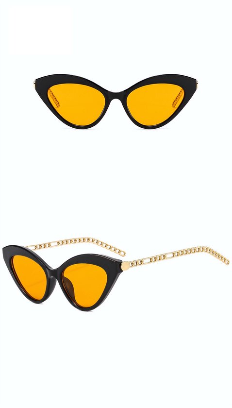 DAEBAK Cat Eye vrouwen zonnebril in kat oog vorm [Black / Zwart - Yellow / Geel] [DAEBAK]Katten Festival Cat's dames van DAEBAK