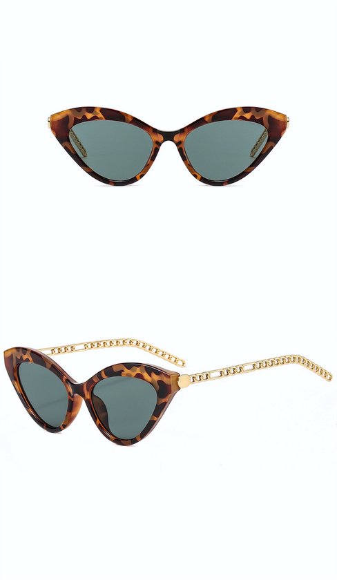 DAEBAK Cat Eye vrouwen zonnebril in kat oog vorm [Leopard - Green / Groen] Katten Festival Cat's dames van DAEBAK