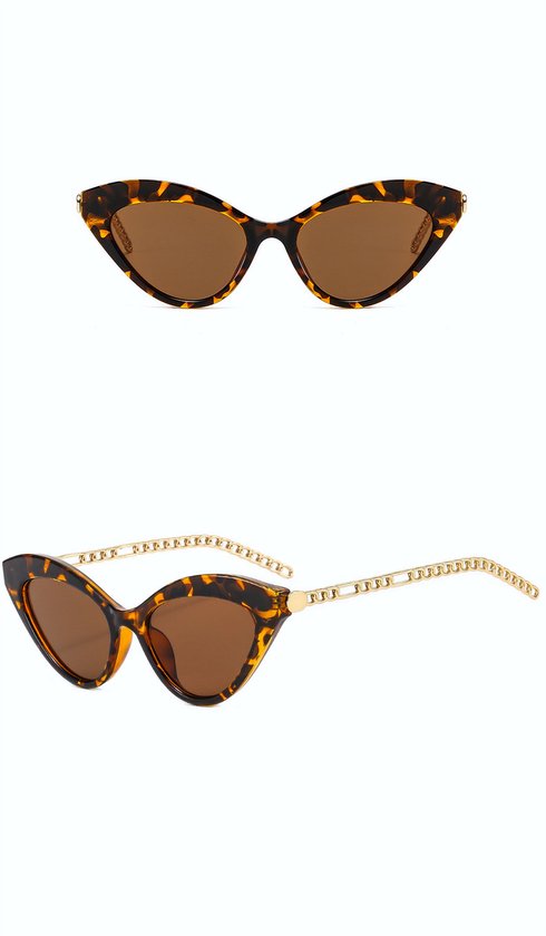 DAEBAK Cat Eye vrouwen zonnebril in kat oog vorm [Leopard - Thee] Katten Festival Cat's dames van DAEBAK