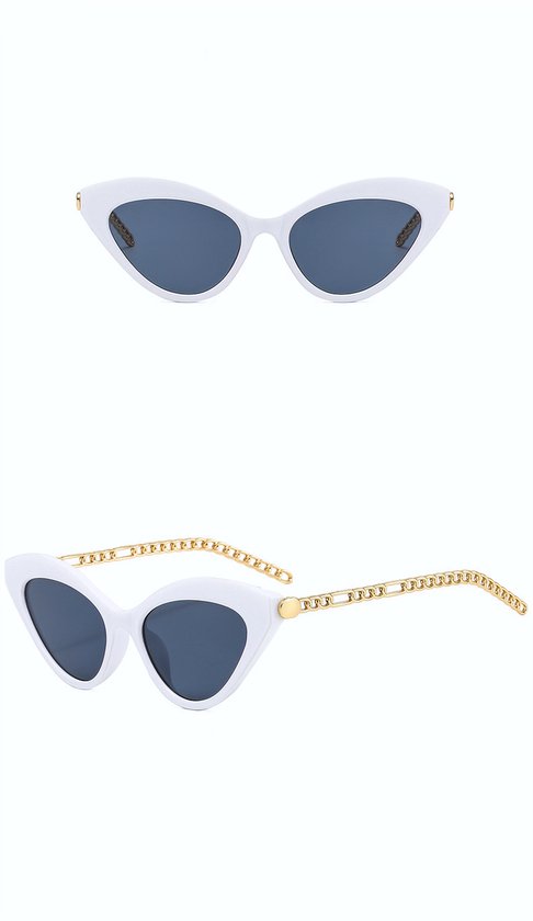 DAEBAK Cat Eye vrouwen zonnebril in kat oog vorm [White / Wit - Grey / Grijs] Katten Festival Cat's dames van DAEBAK