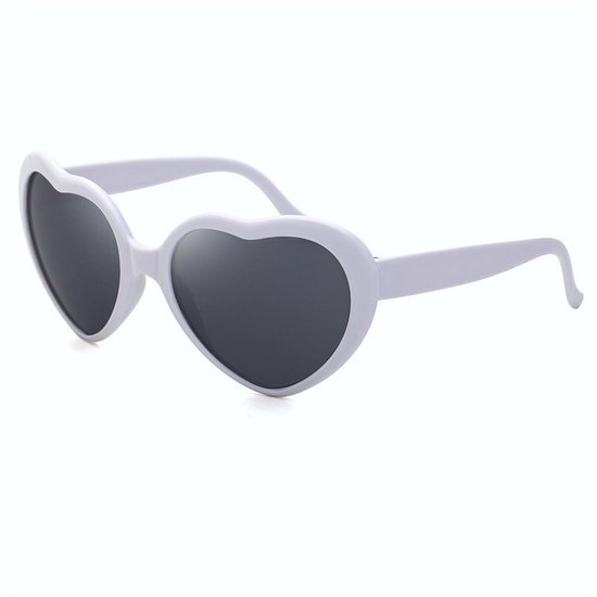 DAEBAK Kleurvolle Magische vrouwen hartjes zonnebril in hart vorm [White / Wit] Festival Sunglasses dames van DAEBAK