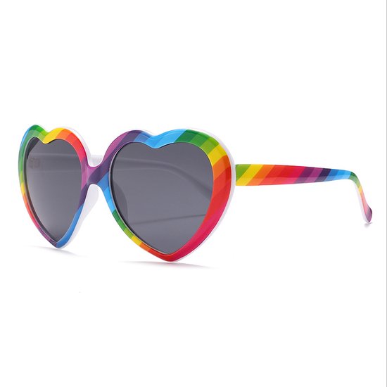DAEBAK Kleurvolle vrouwen hartjes zonnebril in hart vorm [Rainbow / Regenboog] Festival Sunglasses dames van DAEBAK