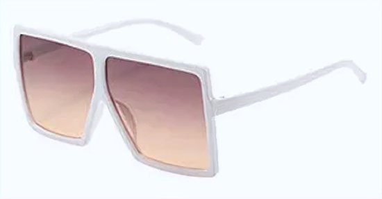 DAEBAK Zwarte vierkante vintage vrouwen zonnebrillen - Grote zonnebril in vierkant vorm licht roze glazen [Black / light pink] [Zwart / licht roze] Dames Festival Sunglasses van DAEBAK