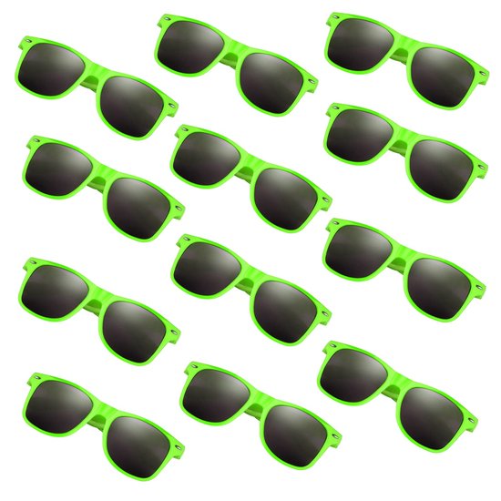 Dailygoods - 24 Pack Kinderzonnebril in Groen - UV400 Bescherming voor Feestjes en Strand
