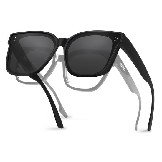 Dailygoods - Cosensi - Dailygoody - Fit Over Brillen Zonnebril - UV400 Bescherming - Zwart - Multifunctioneel - Ideaal voor Fietsen en Rijden - Voor Unisex Volwassenen