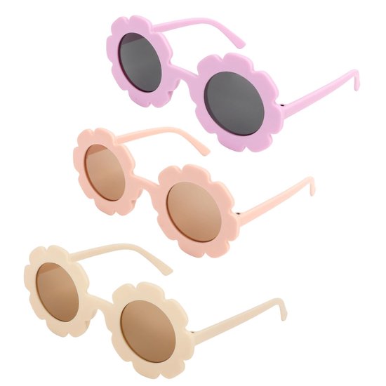 Dailygoods - Dailygoody - Kinderzonnebril - Ronde Bloem - Schattige Accessoires - Voor Jongens en Meisjes - Perfect voor Strand en Vakantie