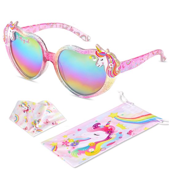 Dailygoods - Eenhoorn Zonnebril voor Meisjes met UV-bescherming en Etui