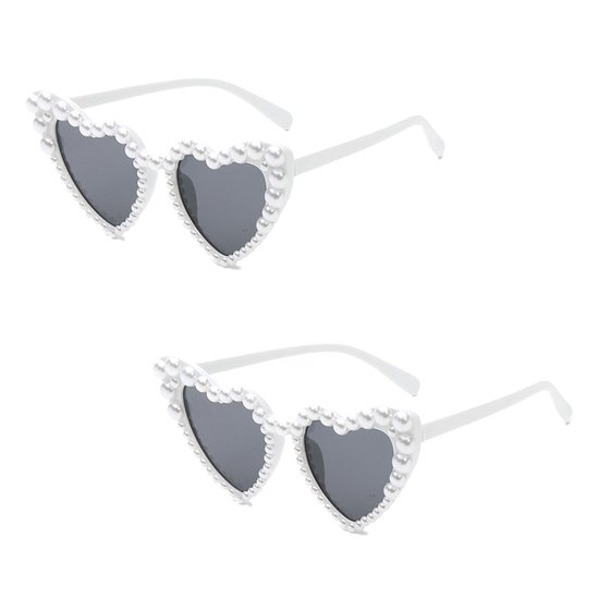 Dailygoods- Zonnebril Dames - 2 Stuks - Hartvormige/Zonnebril - Vintage/Retro - PC Materiaal - Lichtgewicht/Comfortabel - Fashion Sunglasses van Dailygoods