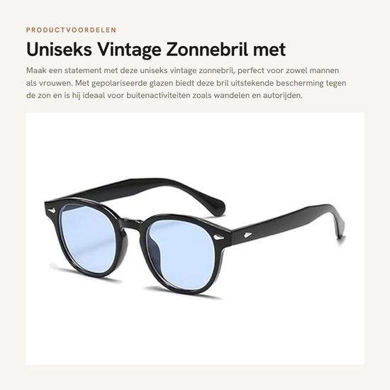Dailygoods- Zonnebril Heren/Dames Gepolariseerd - Vintage/Rijzonnebril - Retro Ovaal - Duurzaam - Geschikt voor Buitenactiviteiten - Modieuze Accessoire van Dailygoods