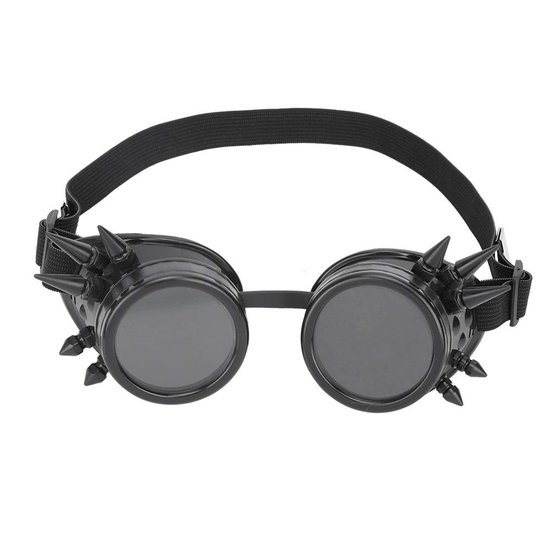 Dailygoods- Zonnebril Vintage Stijl - Winddichte Fietsbril - Verstelbare Neuspads - Zwarte/Heldere Lenzen - Duurzaam ABS Materiaal - Uniek Ontwerp
