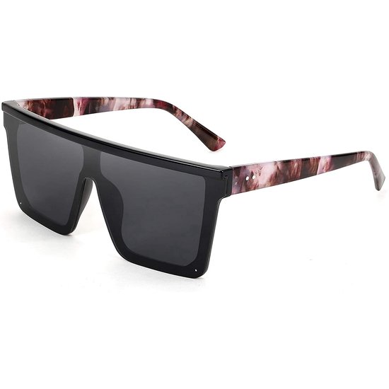 Dames Flat Top Shield Zonnebril - Oversized Vierkante Randloze Bril - Mode Statement Zonnebril - UV400 Bescherming - Grote Vierkante Randloze Shades - Stijlvolle Beschermende Brillen - Hippe Flat Top Zonnebrillen voor Dames van DAM